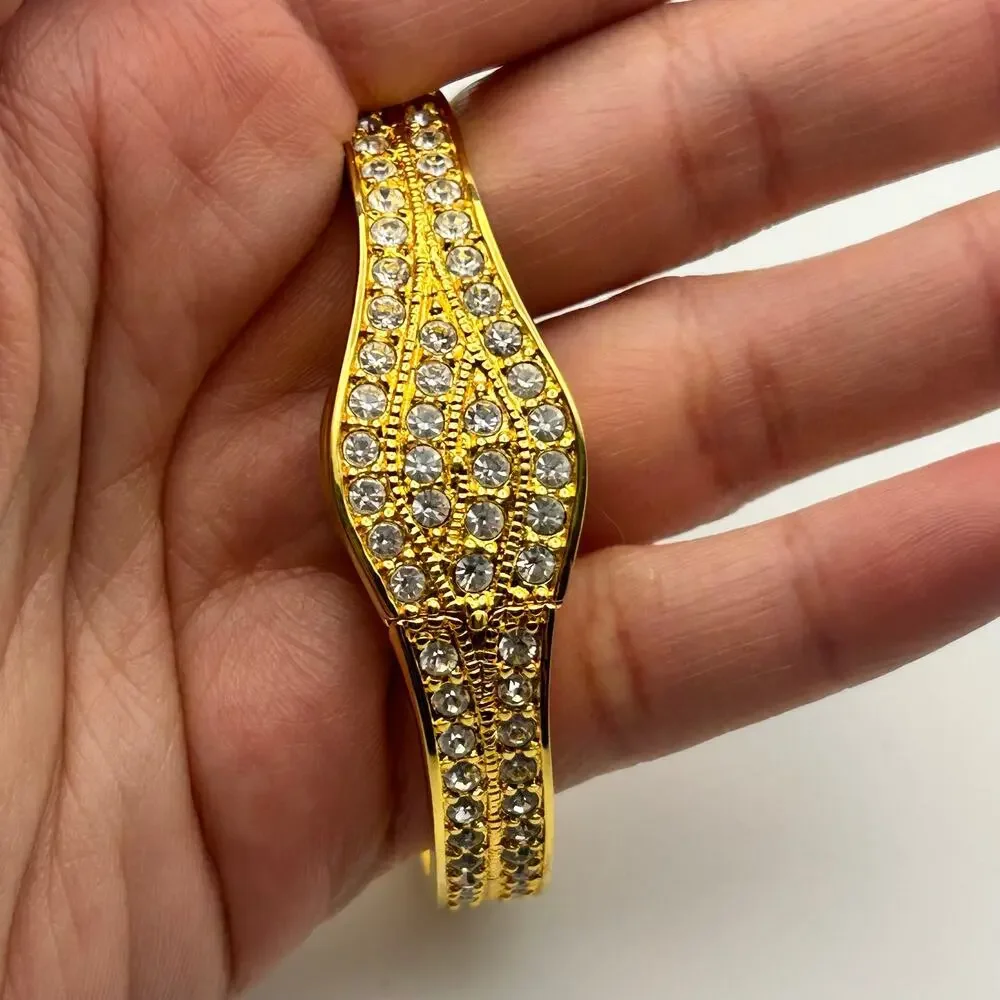 Xanadu Gold Tone Mother Pearl Rhinestones Accents Women’s Watch  New Battery